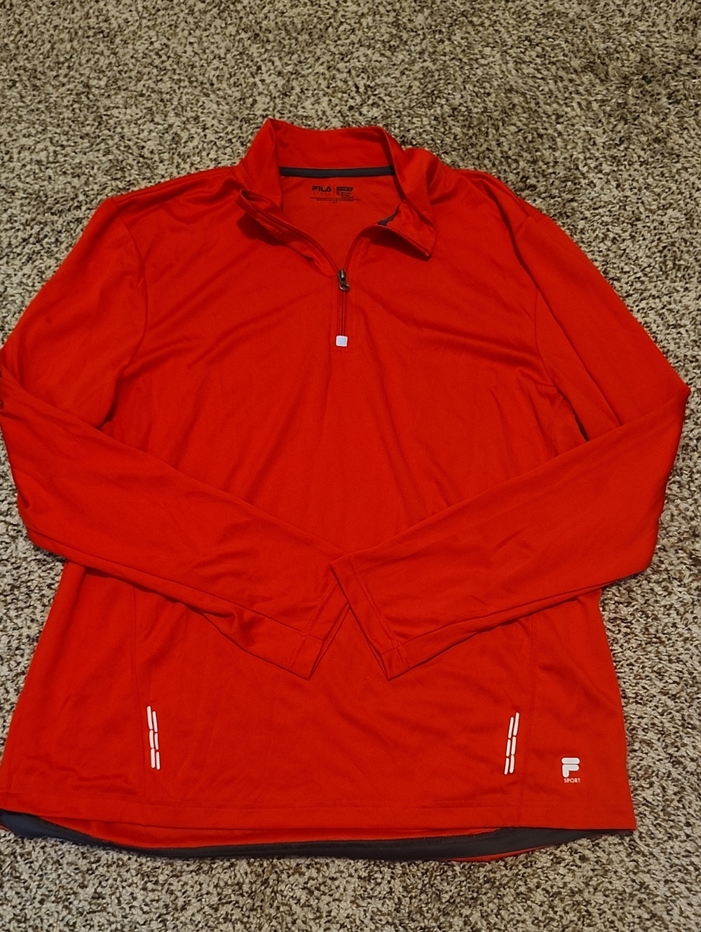 FILA Men's Bright Red Quarter-Zip Performance Pullover XL EUC